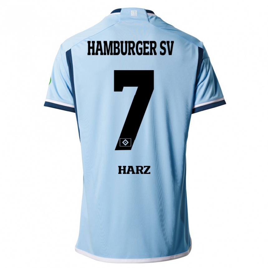 Moteriškas Theo Harz #7 Mėlyna Išvykos Marškinėliai 2023/24 T-Shirt