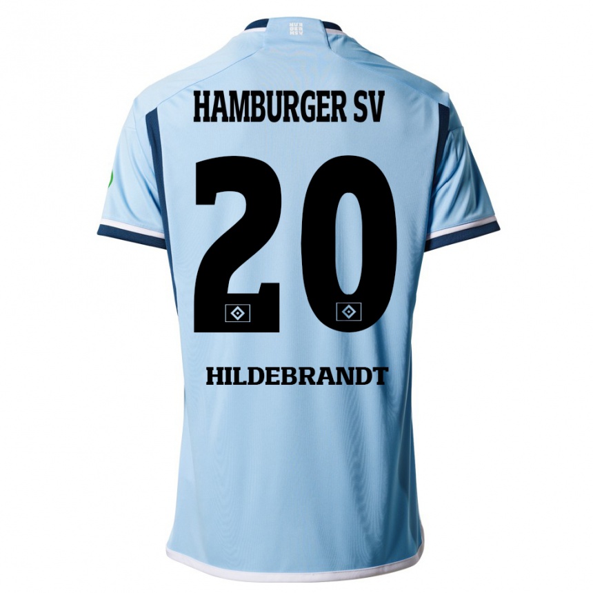 Moteriškas Tjark Hildebrandt #20 Mėlyna Išvykos Marškinėliai 2023/24 T-Shirt