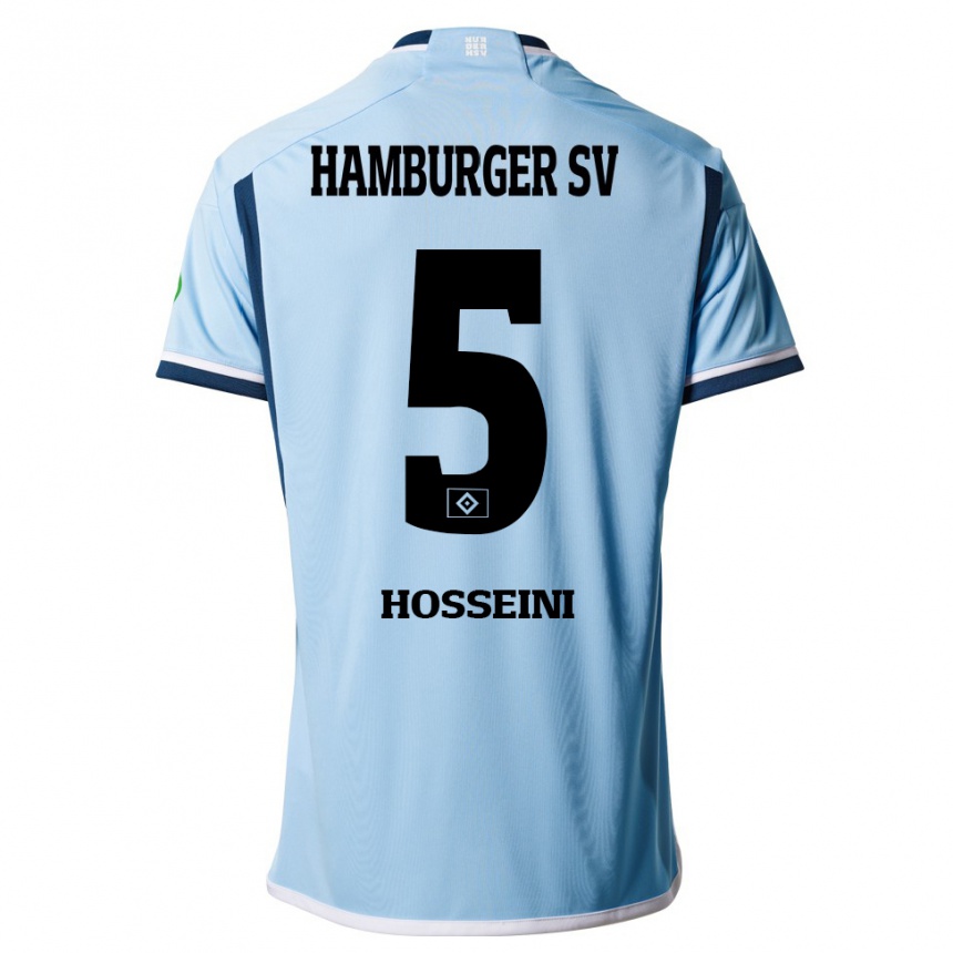 Moteriškas Reza Hosseini #5 Mėlyna Išvykos Marškinėliai 2023/24 T-Shirt