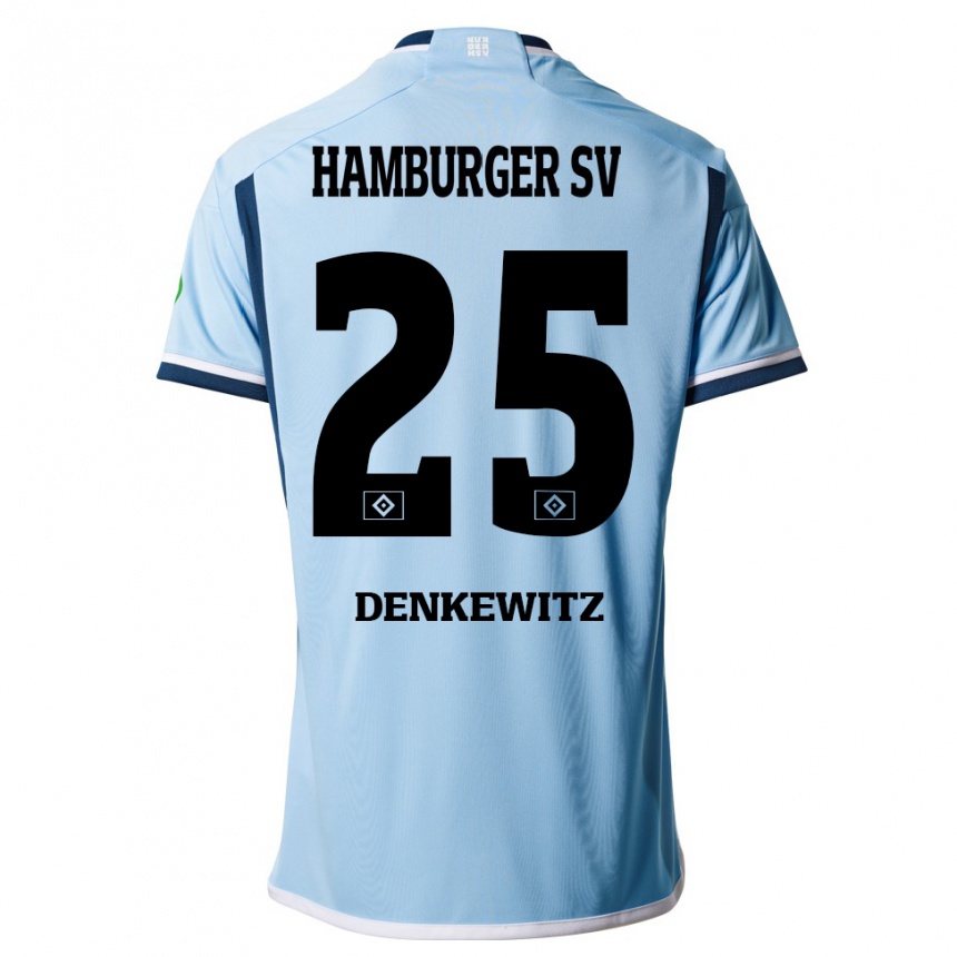 Moteriškas Nick Denkewitz #25 Mėlyna Išvykos Marškinėliai 2023/24 T-Shirt