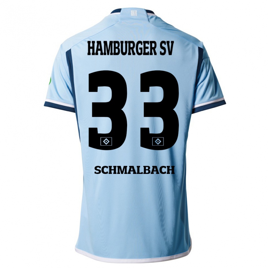 Moteriškas Sebastian Schmalbach #33 Mėlyna Išvykos Marškinėliai 2023/24 T-Shirt