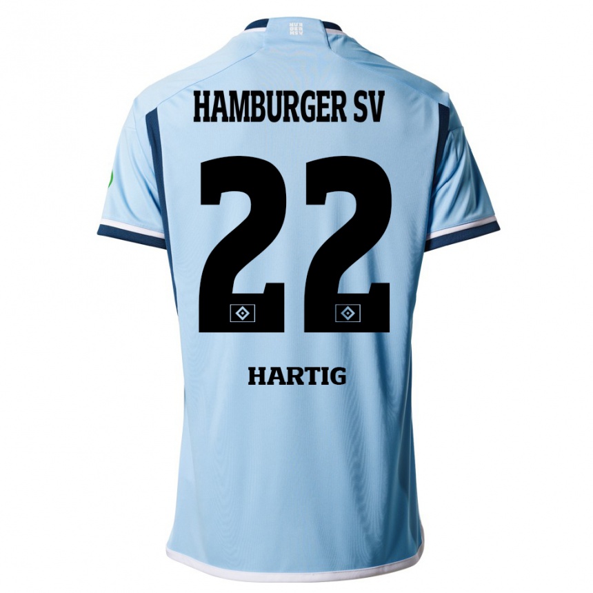 Moteriškas Jonas-Finn Hartig #22 Mėlyna Išvykos Marškinėliai 2023/24 T-Shirt