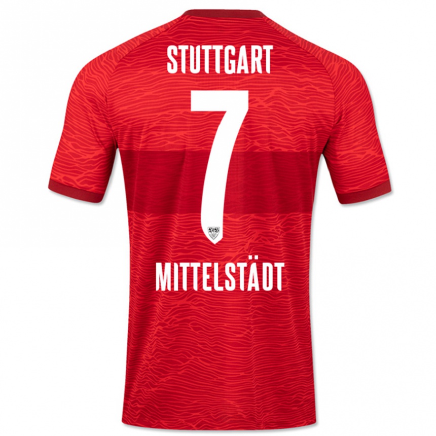 Moteriškas Maximilian Mittelstädt #7 Raudona Išvykos Marškinėliai 2023/24 T-Shirt