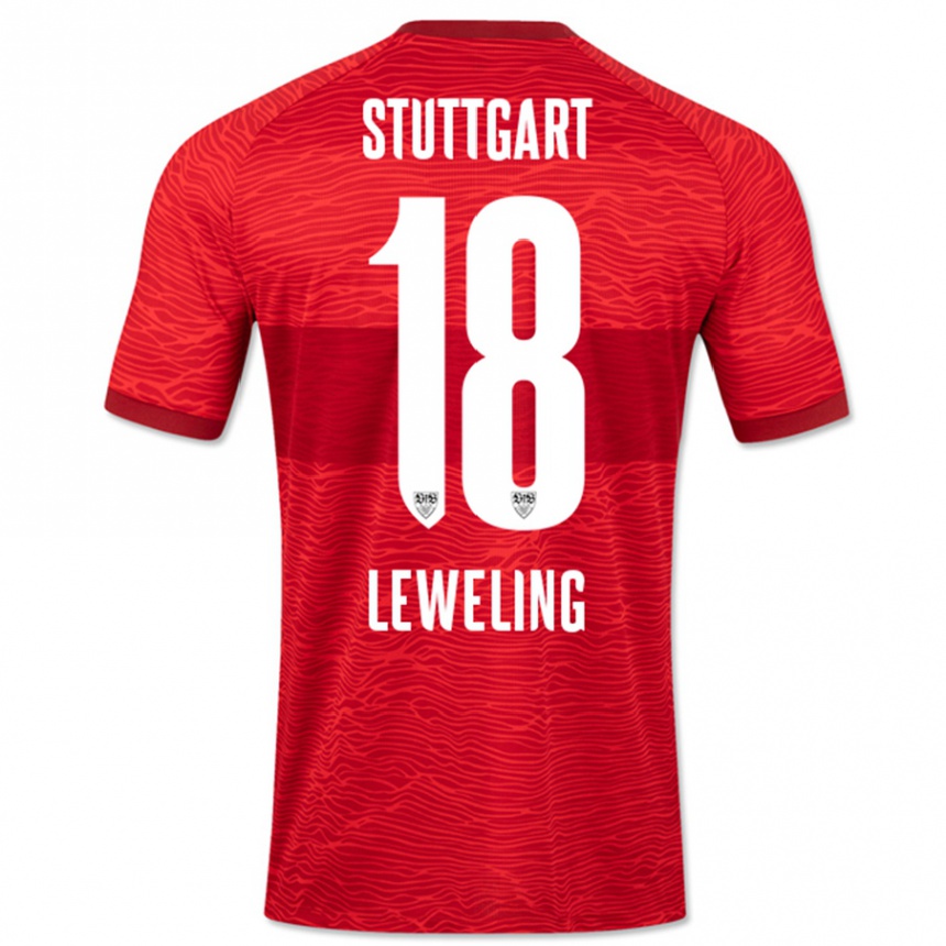 Moteriškas Jamie Leweling #18 Raudona Išvykos Marškinėliai 2023/24 T-Shirt