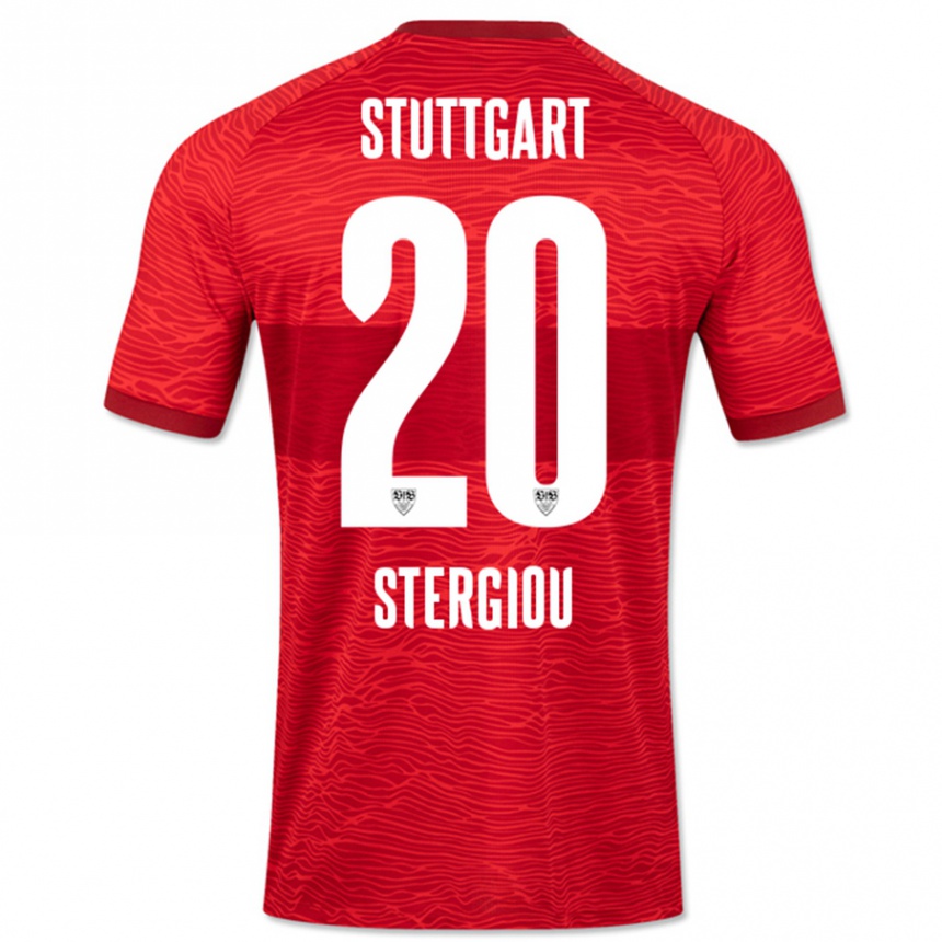 Moteriškas Leonidas Stergiou #20 Raudona Išvykos Marškinėliai 2023/24 T-Shirt