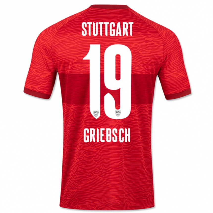 Moteriškas Lukas Griebsch #19 Raudona Išvykos Marškinėliai 2023/24 T-Shirt