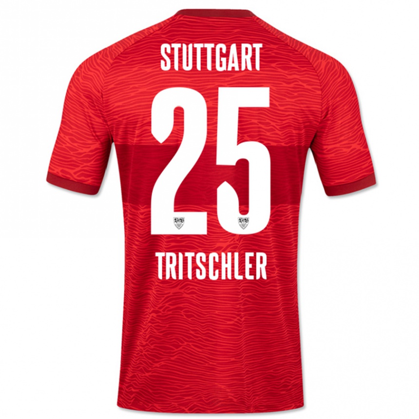Moteriškas David Tritschler #25 Raudona Išvykos Marškinėliai 2023/24 T-Shirt