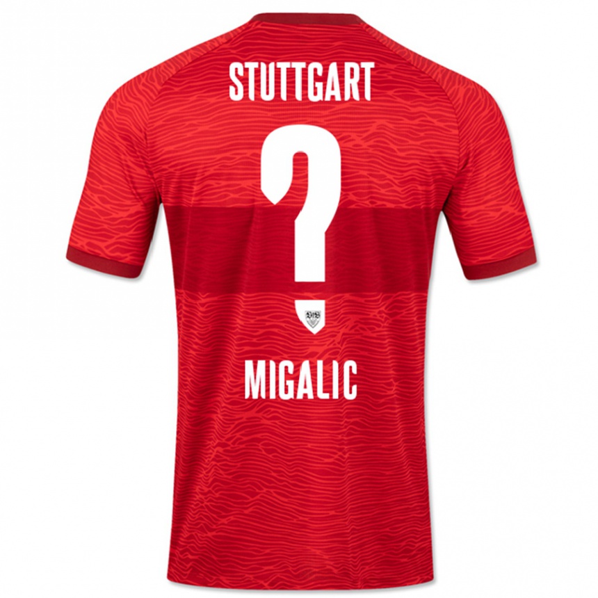 Moteriškas Dorian Migalic #0 Raudona Išvykos Marškinėliai 2023/24 T-Shirt