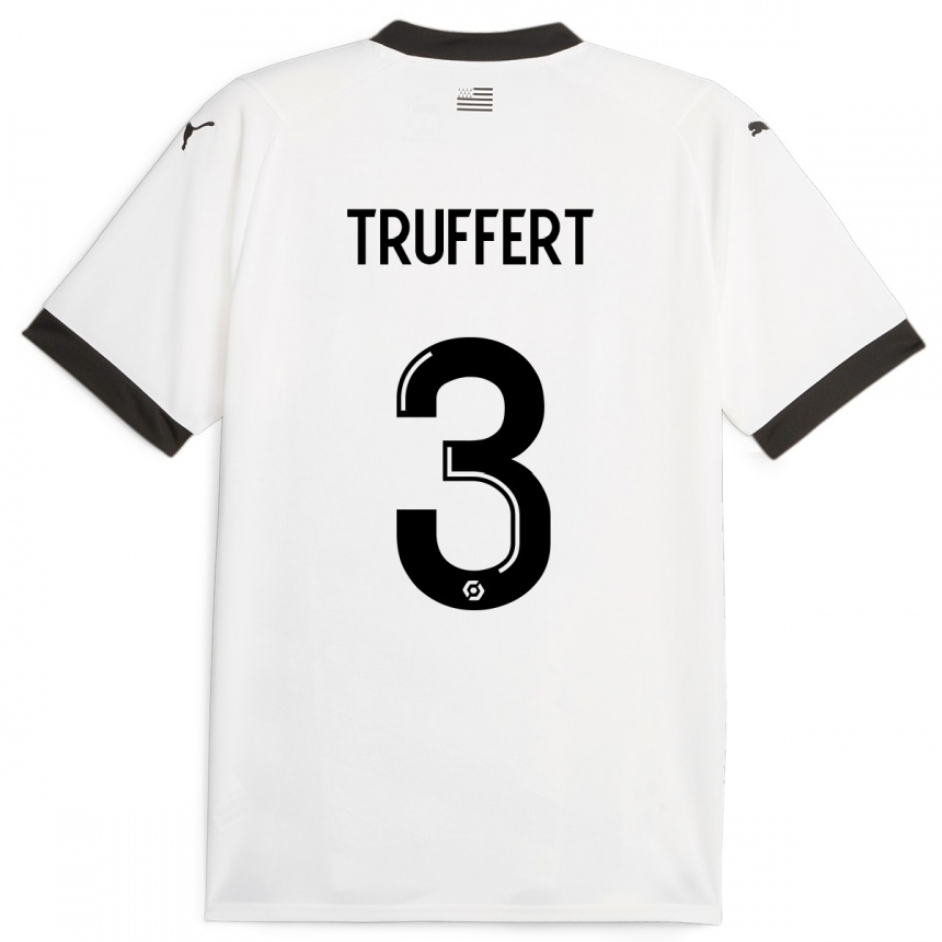 Moteriškas Adrien Truffert #3 Baltas Išvykos Marškinėliai 2023/24 T-Shirt