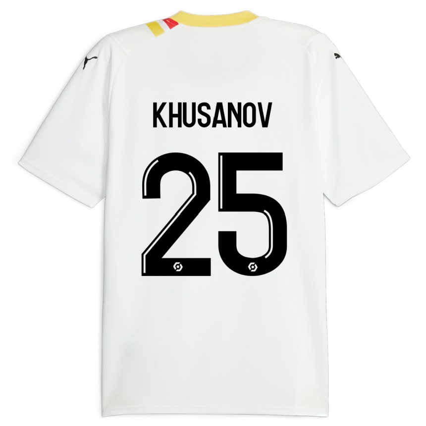 Moteriškas Abdukodir Khusanov #25 Juoda Išvykos Marškinėliai 2023/24 T-Shirt