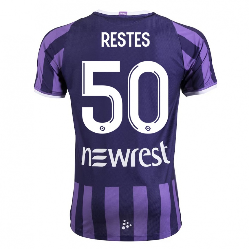 Moteriškas Guillaume Restes #50 Violetinė Spalva Išvykos Marškinėliai 2023/24 T-Shirt