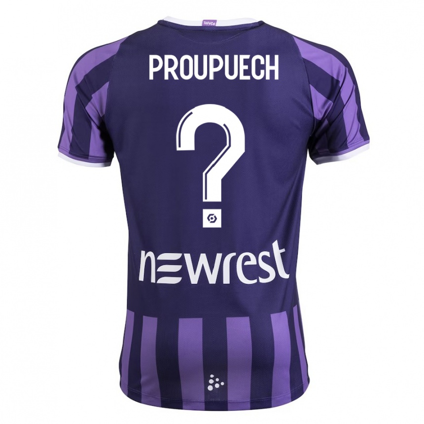 Moteriškas Lucas Proupuech #0 Violetinė Spalva Išvykos Marškinėliai 2023/24 T-Shirt