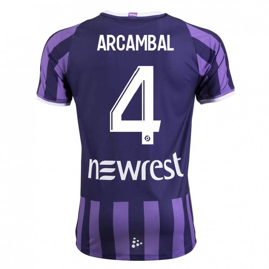 Moteriškas Anais Arcambal #4 Violetinė Spalva Išvykos Marškinėliai 2023/24 T-Shirt