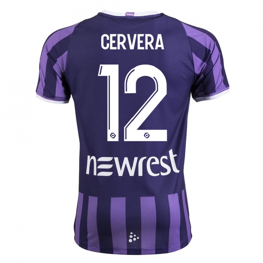 Moteriškas Laurianne Cervera #12 Violetinė Spalva Išvykos Marškinėliai 2023/24 T-Shirt