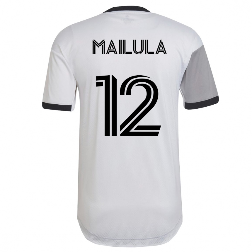 Moteriškas Cassius Mailula #12 Baltas Išvykos Marškinėliai 2023/24 T-Shirt