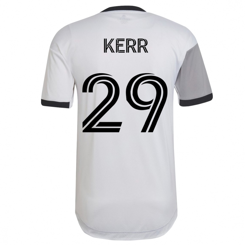 Moteriškas Deandre Kerr #29 Baltas Išvykos Marškinėliai 2023/24 T-Shirt