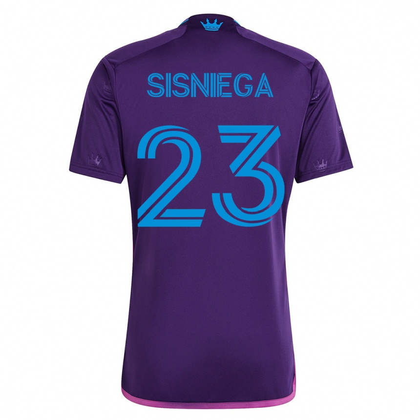 Moteriškas Pablo Sisniega #23 Violetinė Išvykos Marškinėliai 2023/24 T-Shirt