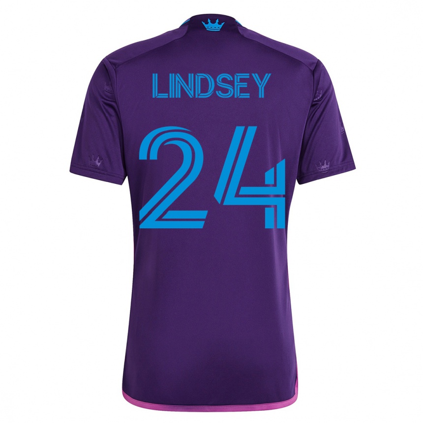 Moteriškas Jaylin Lindsey #24 Violetinė Išvykos Marškinėliai 2023/24 T-Shirt