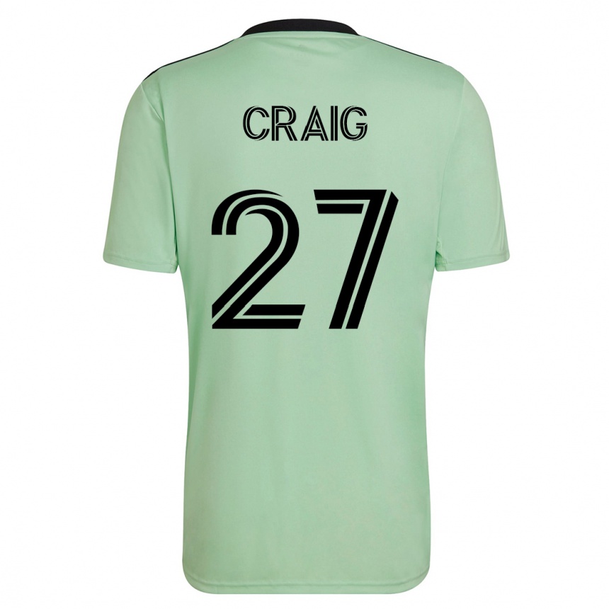 Moteriškas Brandan Craig #27 Šviesiai Žalia Išvykos Marškinėliai 2023/24 T-Shirt