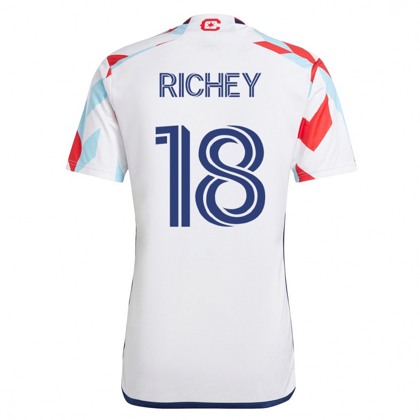 Moteriškas Spencer Richey #18 Balta Mėlyna Išvykos Marškinėliai 2023/24 T-Shirt