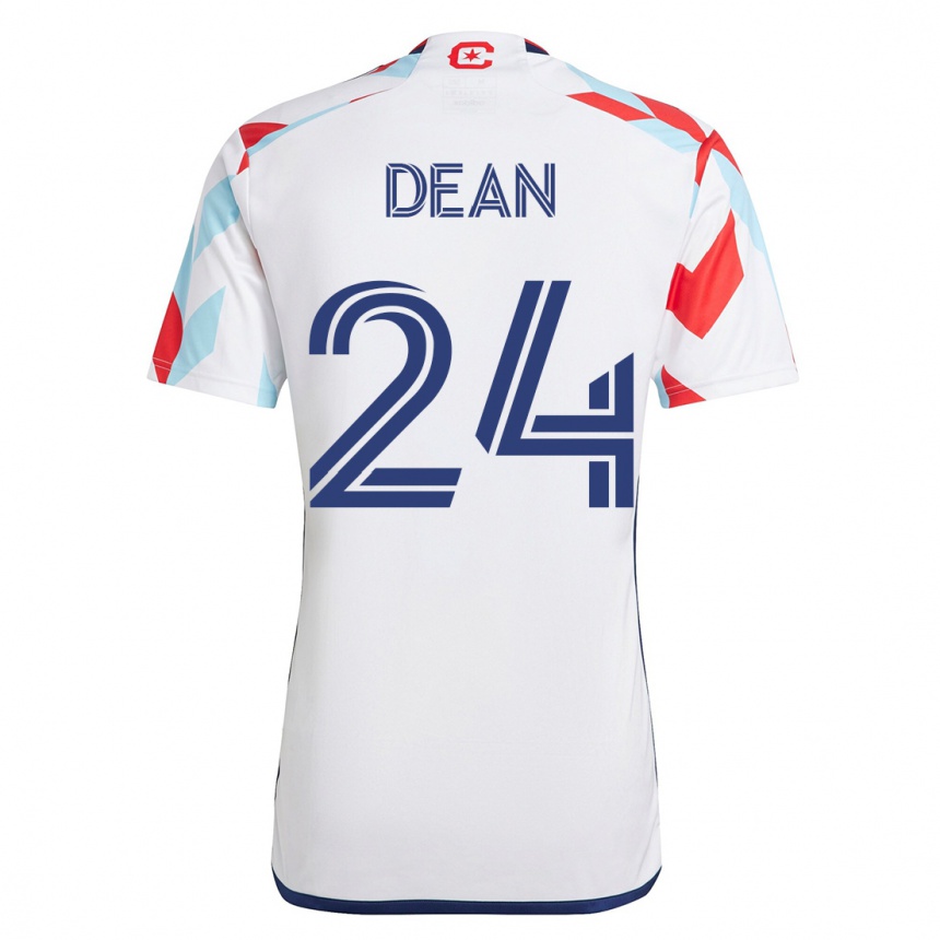 Moteriškas Jonathan Dean #24 Balta Mėlyna Išvykos Marškinėliai 2023/24 T-Shirt