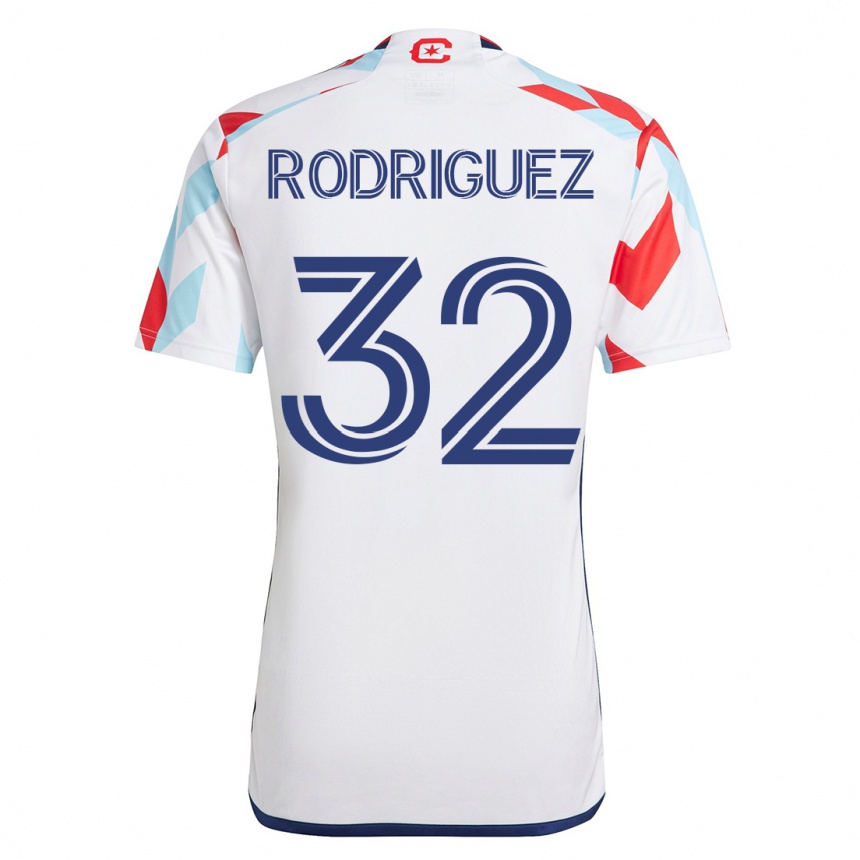 Moteriškas Missael Rodríguez #32 Balta Mėlyna Išvykos Marškinėliai 2023/24 T-Shirt