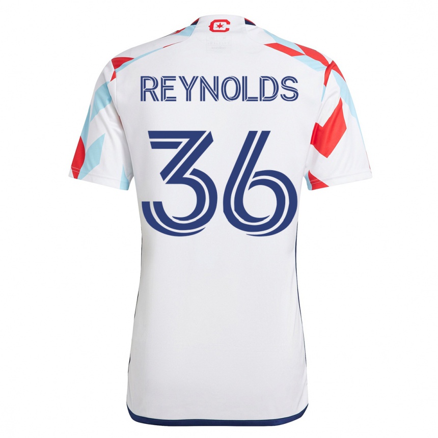 Moteriškas Justin Reynolds #36 Balta Mėlyna Išvykos Marškinėliai 2023/24 T-Shirt