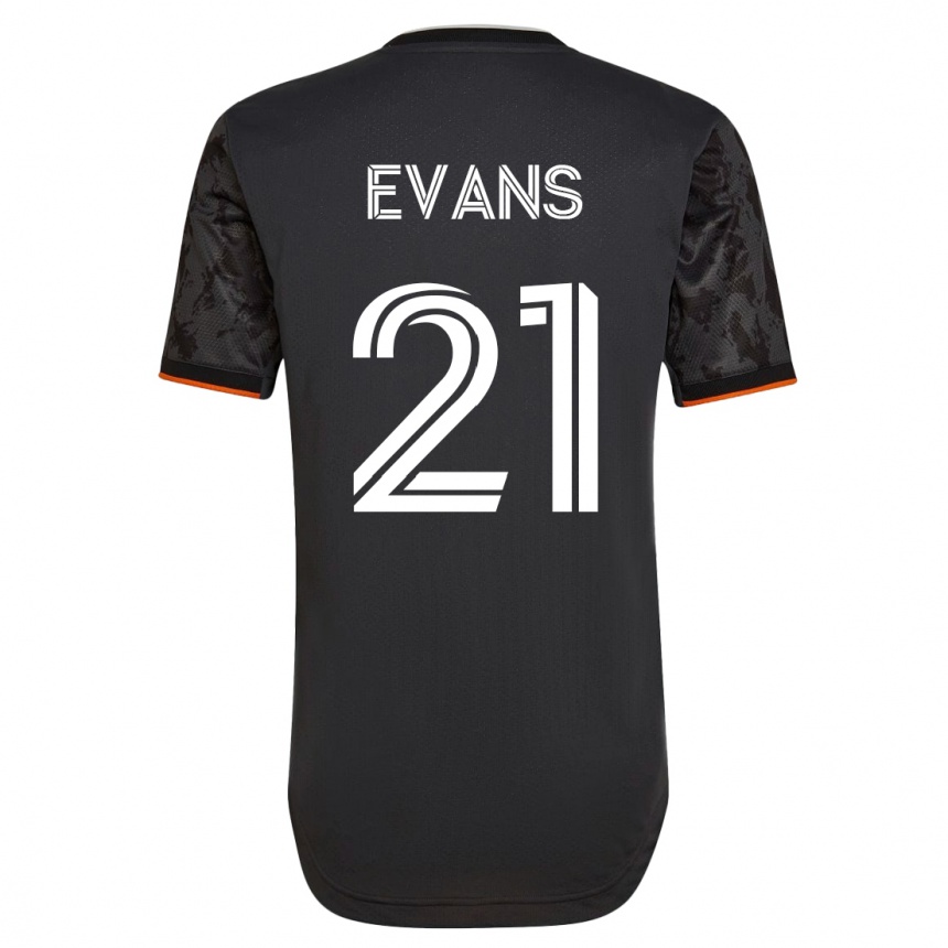 Moteriškas Jacob Evans #21 Juoda Išvykos Marškinėliai 2023/24 T-Shirt