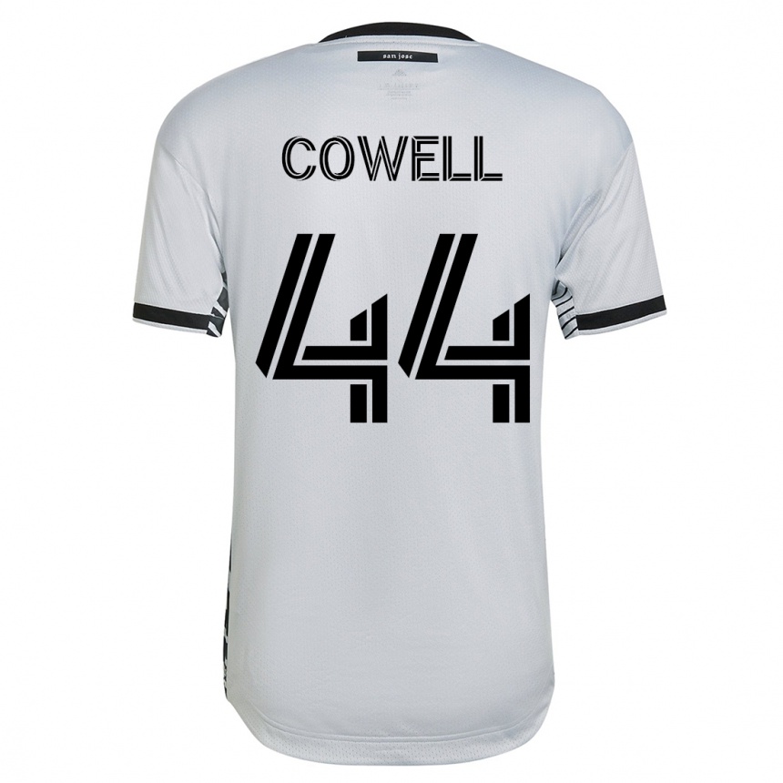 Moteriškas Cade Cowell #44 Baltas Išvykos Marškinėliai 2023/24 T-Shirt