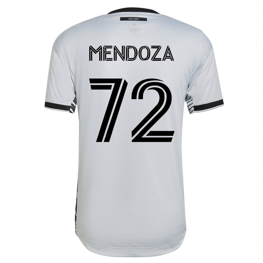 Moteriškas Edwyn Mendoza #72 Baltas Išvykos Marškinėliai 2023/24 T-Shirt