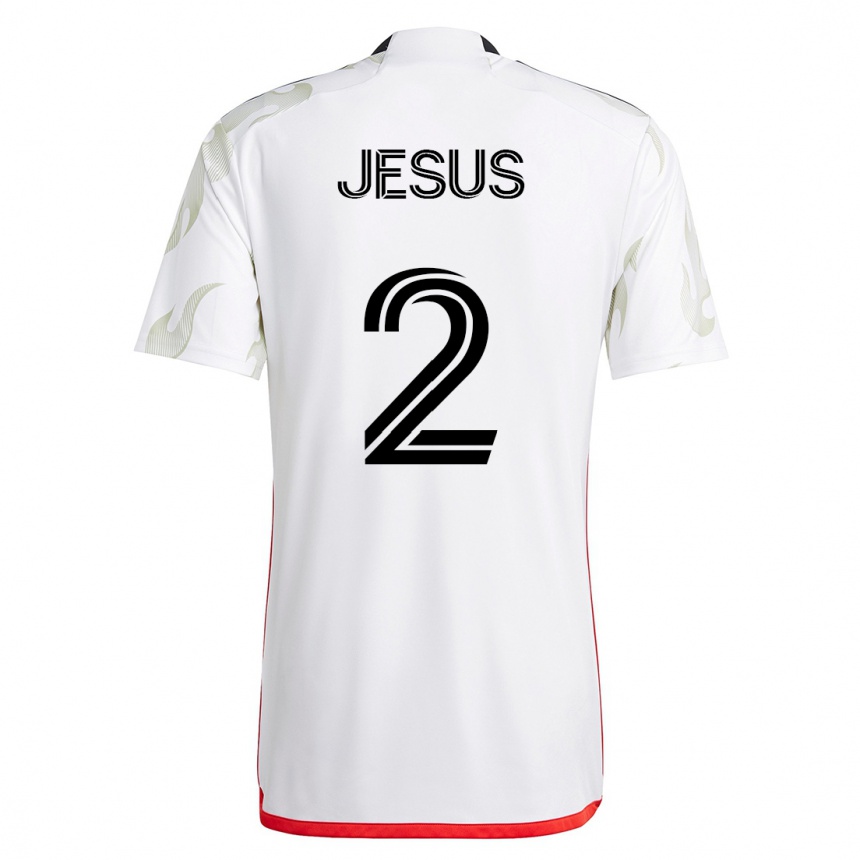 Moteriškas Geovane Jesus #2 Baltas Išvykos Marškinėliai 2023/24 T-Shirt