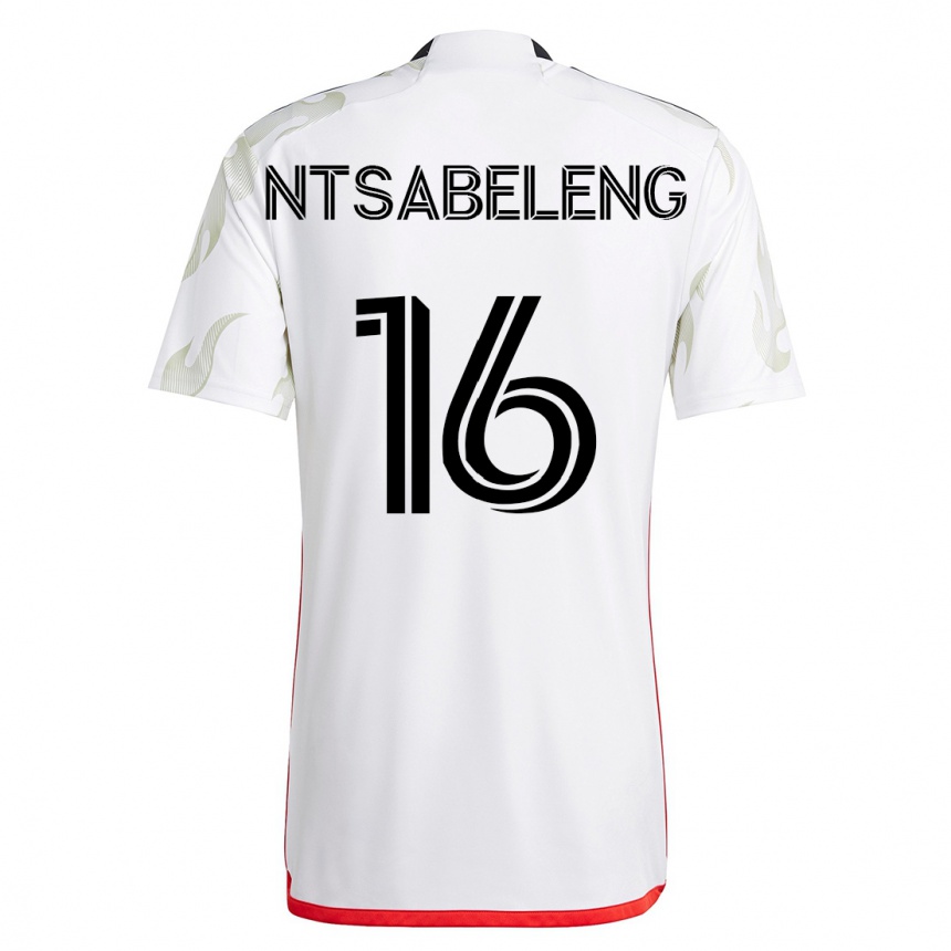 Moteriškas Tsiki Ntsabeleng #16 Baltas Išvykos Marškinėliai 2023/24 T-Shirt