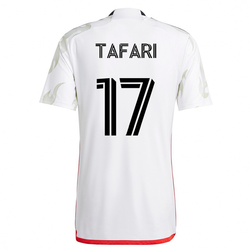 Moteriškas Nkosi Tafari #17 Baltas Išvykos Marškinėliai 2023/24 T-Shirt