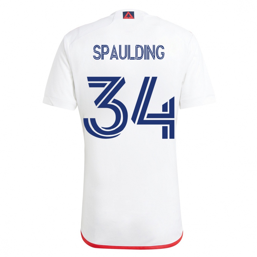 Moteriškas Ryan Spaulding #34 Balta Raudona Išvykos Marškinėliai 2023/24 T-Shirt