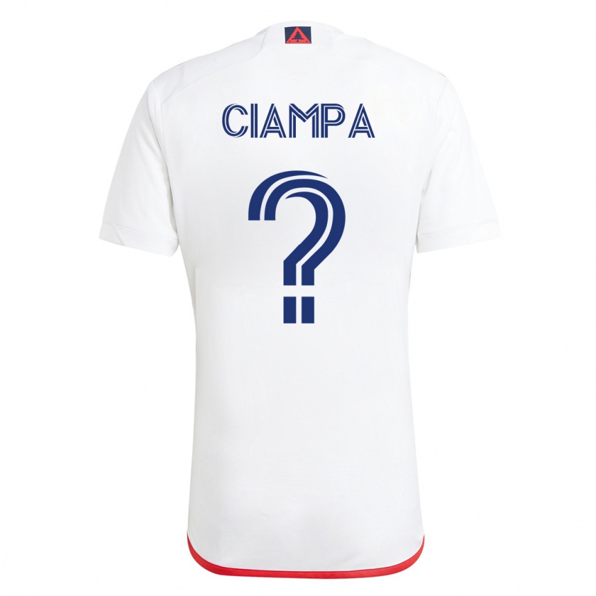 Moteriškas Giuseppe Ciampa #0 Balta Raudona Išvykos Marškinėliai 2023/24 T-Shirt