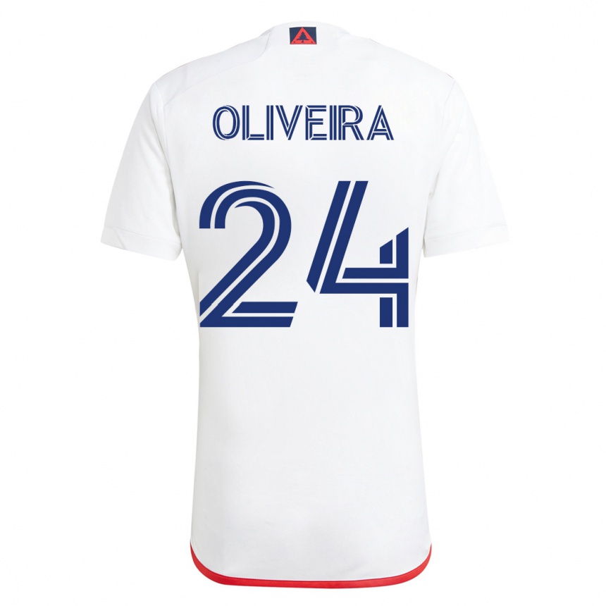 Moteriškas Cristiano Oliveira #24 Balta Raudona Išvykos Marškinėliai 2023/24 T-Shirt