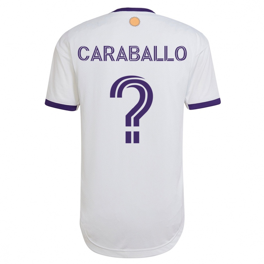 Moteriškas Gustavo Caraballo #0 Baltas Išvykos Marškinėliai 2023/24 T-Shirt