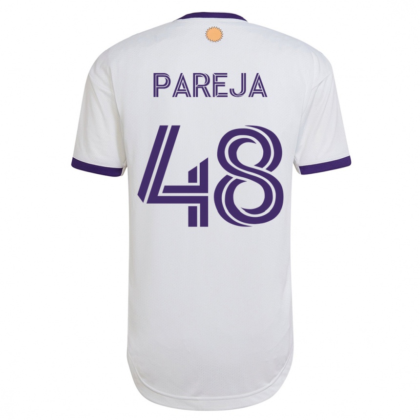 Moteriškas Diego Pareja #48 Baltas Išvykos Marškinėliai 2023/24 T-Shirt
