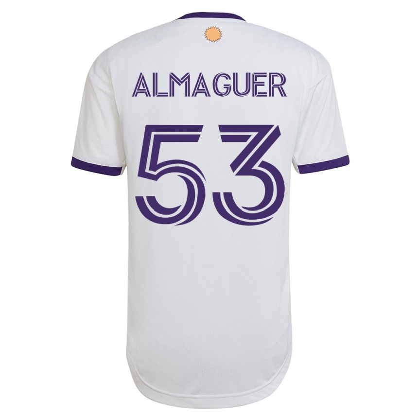 Moteriškas Jorge Almaguer #53 Baltas Išvykos Marškinėliai 2023/24 T-Shirt