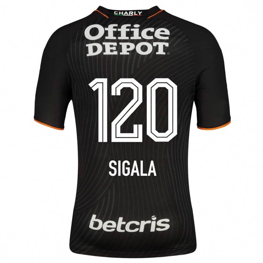 Moteriškas Juan Sigala #120 Juoda Išvykos Marškinėliai 2023/24 T-Shirt