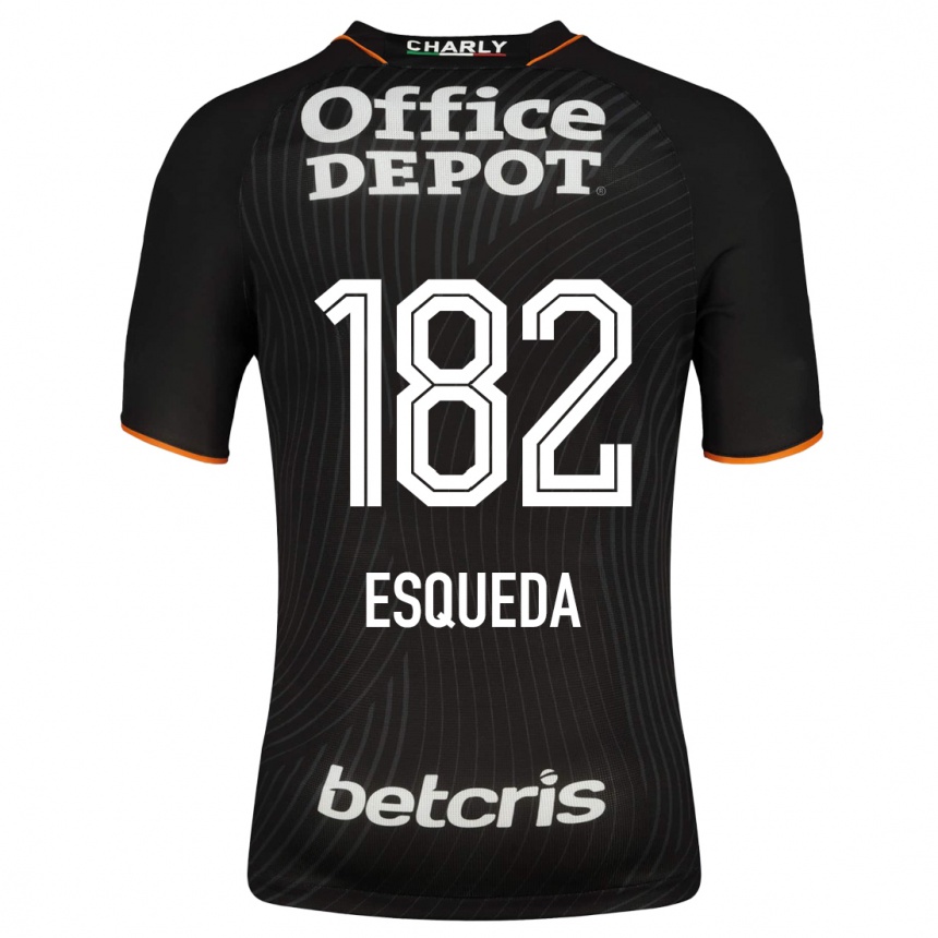 Moteriškas Diego Esqueda #182 Juoda Išvykos Marškinėliai 2023/24 T-Shirt