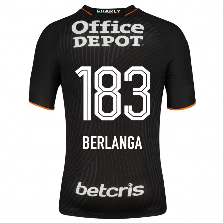 Moteriškas Jorge Berlanga #183 Juoda Išvykos Marškinėliai 2023/24 T-Shirt