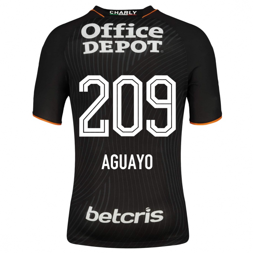 Moteriškas Sergio Aguayo #209 Juoda Išvykos Marškinėliai 2023/24 T-Shirt