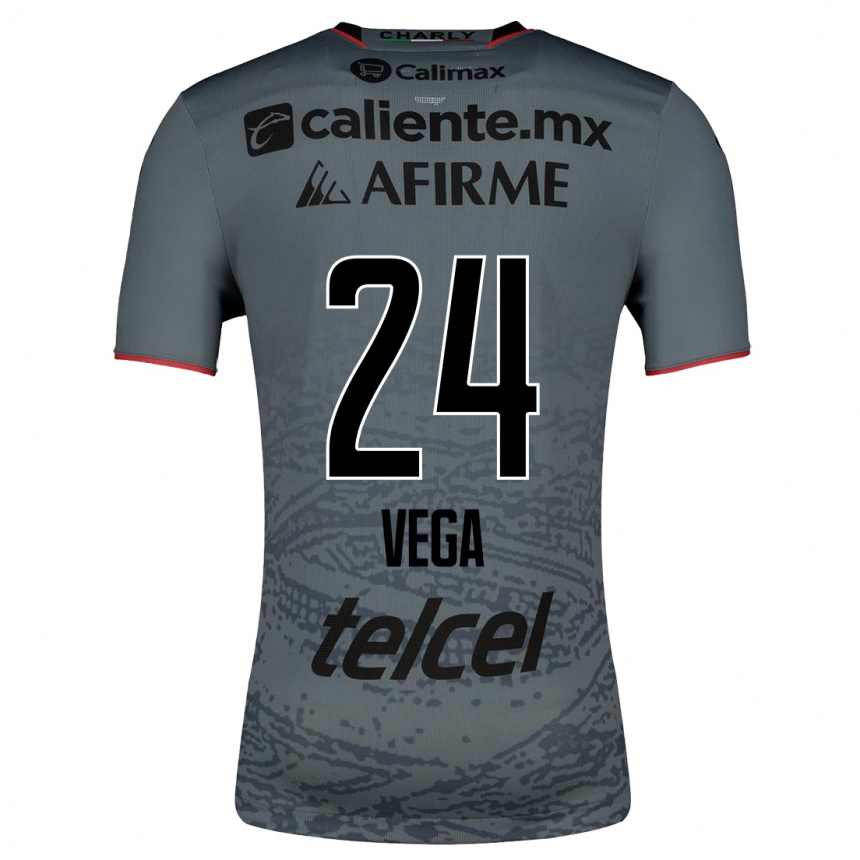 Moteriškas Jesús Vega #24 Pilka Išvykos Marškinėliai 2023/24 T-Shirt