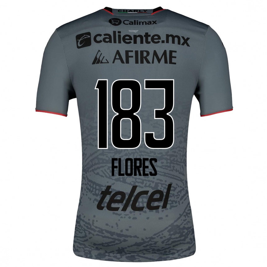 Moteriškas Abraham Flores #183 Pilka Išvykos Marškinėliai 2023/24 T-Shirt