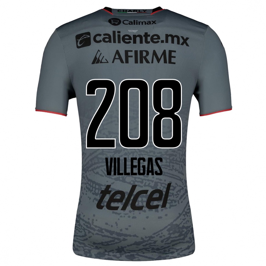 Moteriškas Óscar Villegas #208 Pilka Išvykos Marškinėliai 2023/24 T-Shirt