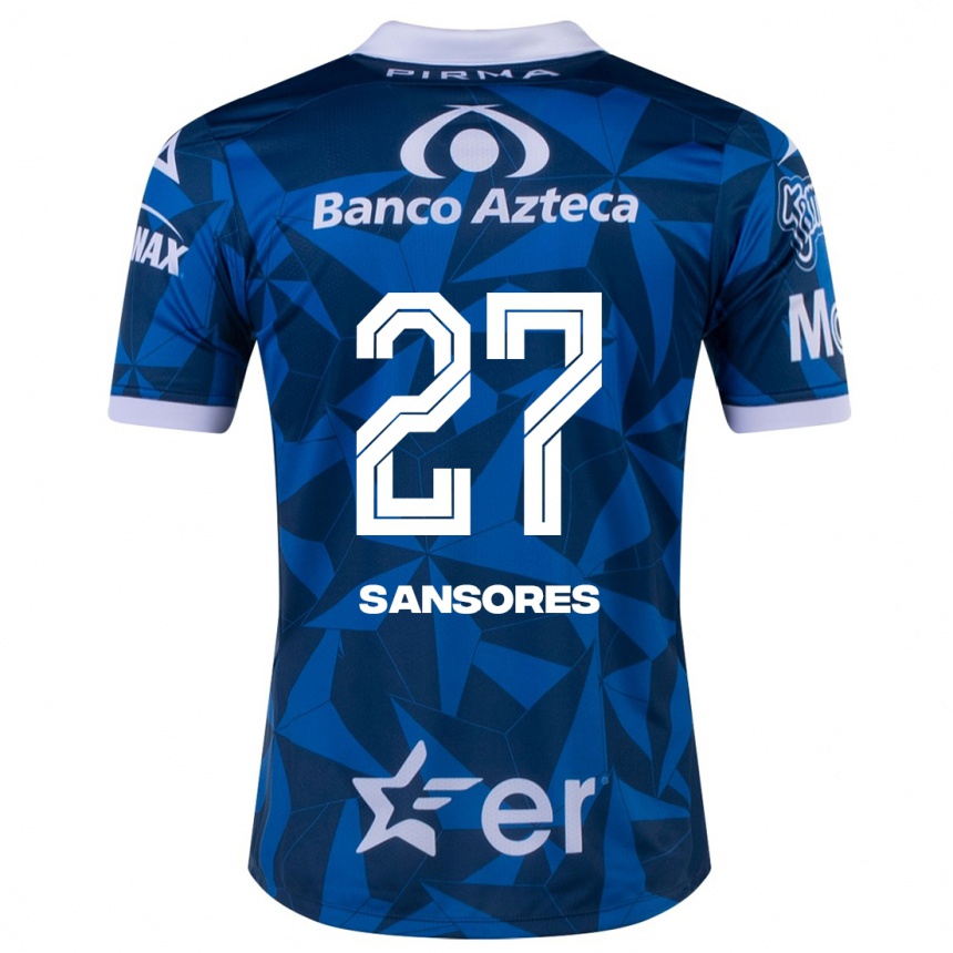 Moteriškas Miguel Sansores #27 Mėlyna Išvykos Marškinėliai 2023/24 T-Shirt