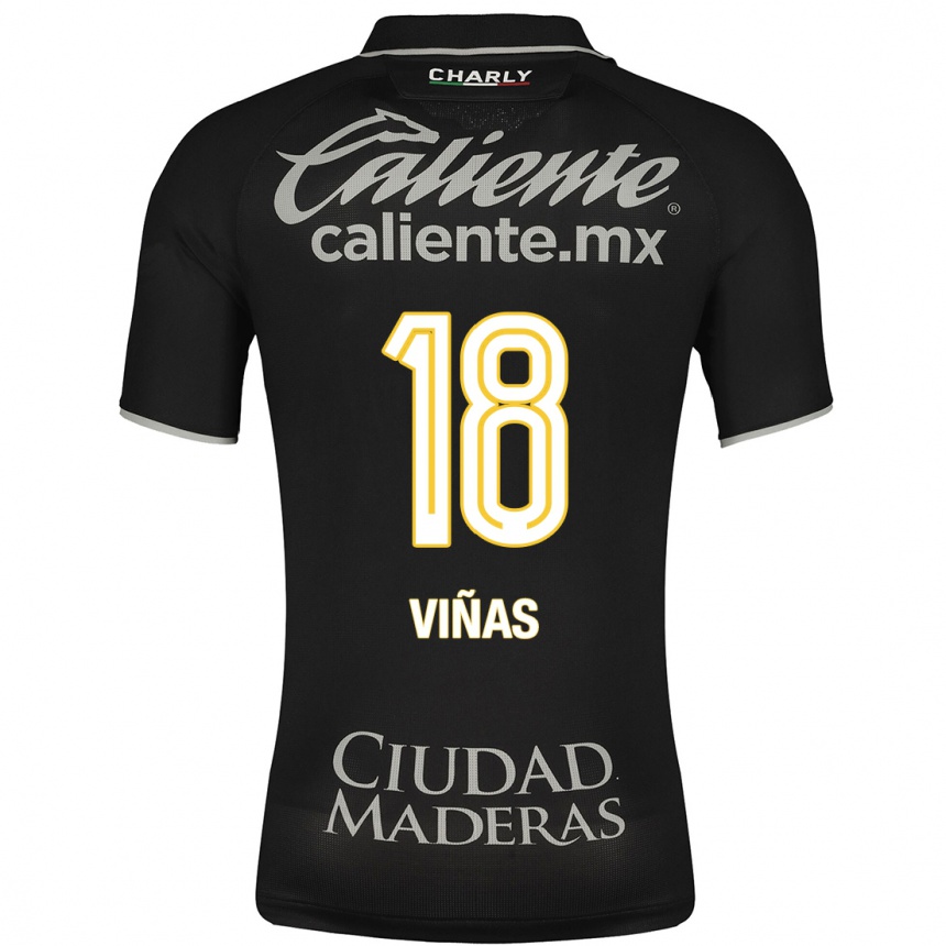 Moteriškas Federico Viñas #18 Juoda Išvykos Marškinėliai 2023/24 T-Shirt