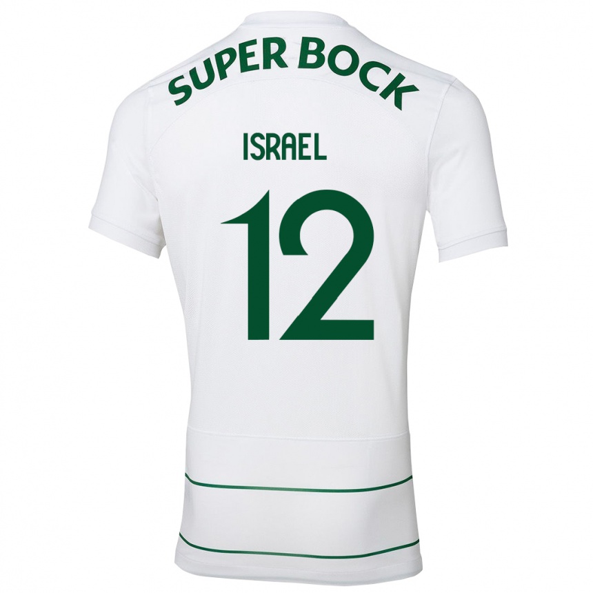 Moteriškas Franco Israel #12 Baltas Išvykos Marškinėliai 2023/24 T-Shirt