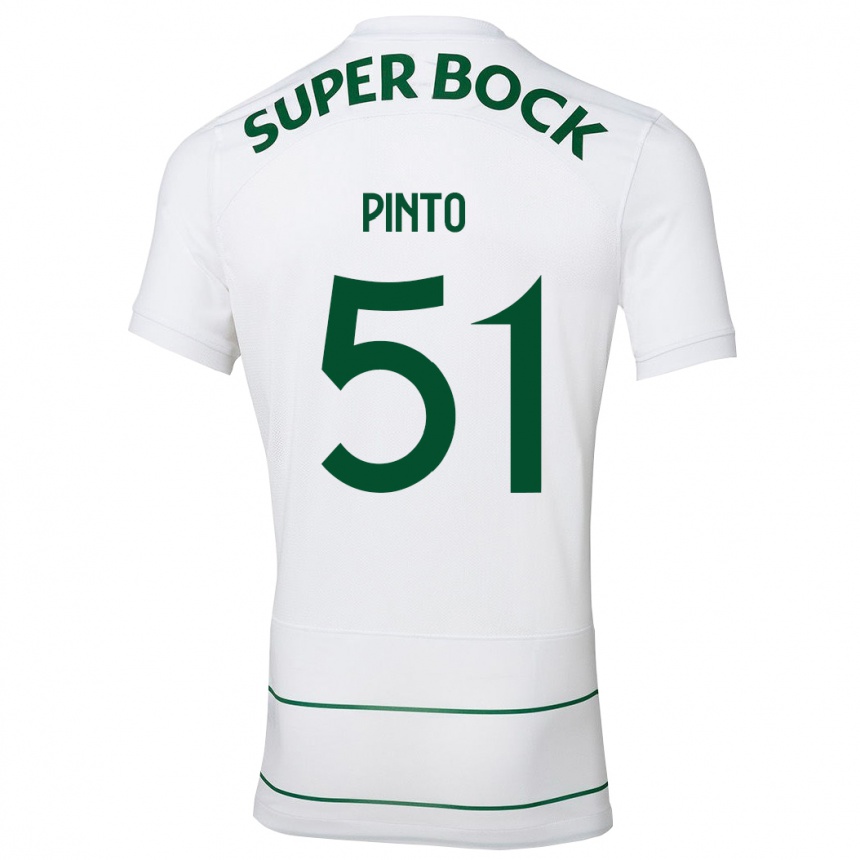 Moteriškas Diogo Pinto #51 Baltas Išvykos Marškinėliai 2023/24 T-Shirt